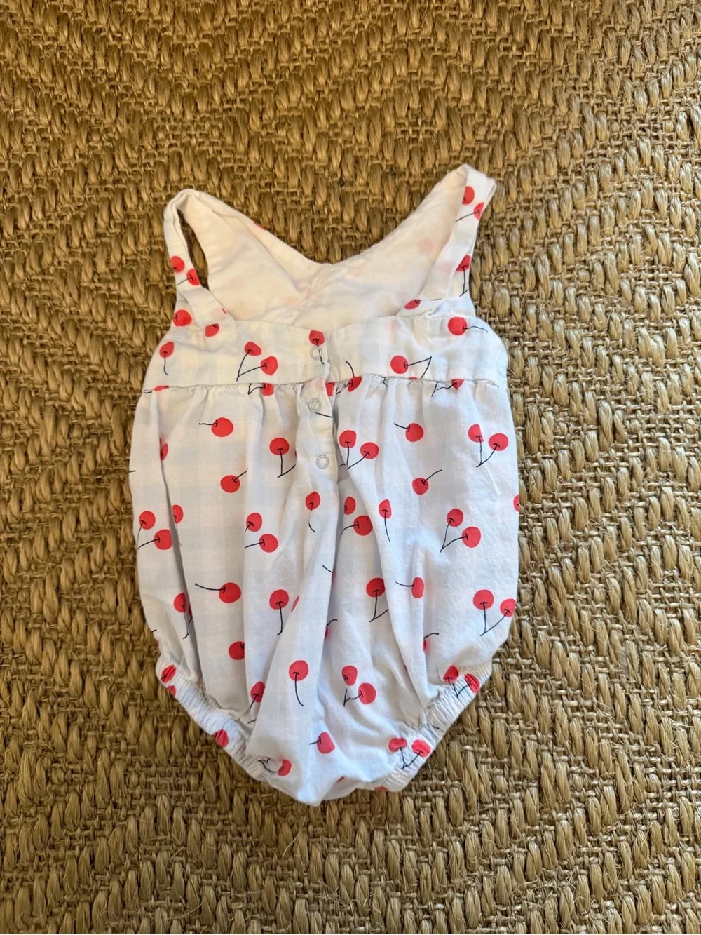 Cat & Jack White Romper with Red Cherry Print